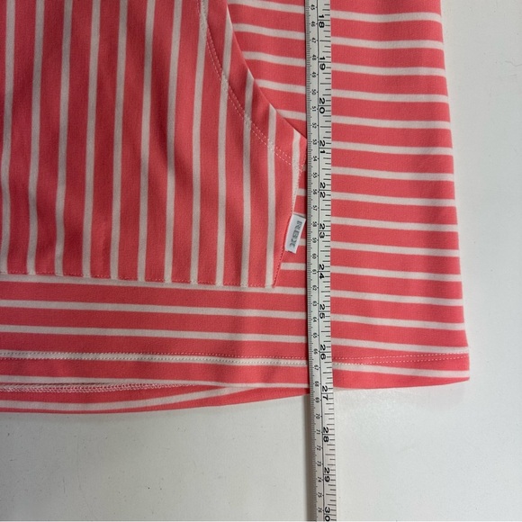 NWT RBX V Neck Hooded Sweatshirt Women’s Medium Mid Pocket French Terry Striped - Picture 6 of 7